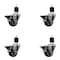 Service Caster 3'' Thermoplastic Rubber Swivel 1-7/8'' Expanding Stem Caster Set with Brake, 4PK SCC-EX20S314-TPRB-PLB-178-4 - alternate 1